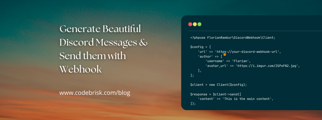Generate Beautiful Discord Messages & Send them with Webhook
